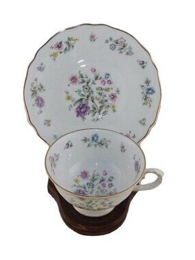 Franconia Krautheim Millefleurs Porcelain Floral Teacup Saucer Set Vintage